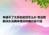 申请不了太多的房贷怎么办 有没有解决办法具体情况详细内容介绍