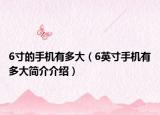 6寸的手机有多大（6英寸手机有多大简介介绍）