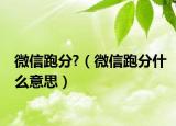 微信跑分?（微信跑分什么意思）