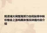 阳澄湖大闸蟹再努力也将缺席中秋 价格会上涨吗具体情况详细内容介绍