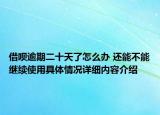 借呗逾期二十天了怎么办 还能不能继续使用具体情况详细内容介绍