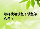 怎样快速杀鱼（杀鱼怎么杀）