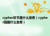 cypher环节是什么意思（cypher围圈什么意思）