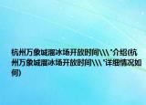 杭州万象城溜冰场开放时间\
