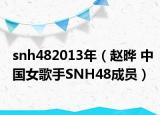 snh482013年（赵晔 中国女歌手SNH48成员）