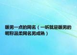 暖男一点的网名（一听就是暖男的昵称温柔网名男成熟）
