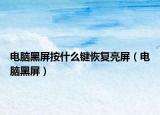电脑黑屏按什么键恢复亮屏（电脑黑屏）