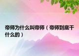 帝师为什么叫帝师（帝师到底干什么的）