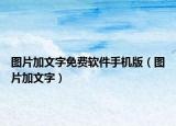 图片加文字免费软件手机版（图片加文字）