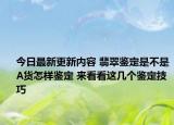 今日最新更新内容 翡翠鉴定是不是A货怎样鉴定 来看看这几个鉴定技巧