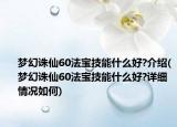 梦幻诛仙60法宝技能什么好?介绍(梦幻诛仙60法宝技能什么好?详细情况如何)