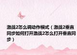 激战2怎么调动作模式（激战2垂直同步如何打开激战2怎么打开垂直同步）