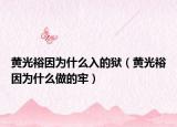 黄光裕因为什么入的狱（黄光裕因为什么做的牢）