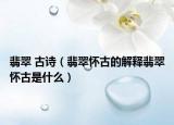 翡翠 古诗（翡翠怀古的解释翡翠怀古是什么）
