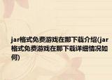 jar格式免费游戏在那下载介绍(jar格式免费游戏在那下载详细情况如何)