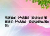 毛阿敏的《今宵情》(歌词介绍 毛阿敏的《今宵情》 歌词详细情况如何)