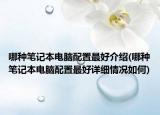哪种笔记本电脑配置最好介绍(哪种笔记本电脑配置最好详细情况如何)