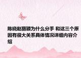 陈晓赵丽颖为什么分手 和这三个原因有很大关系具体情况详细内容介绍
