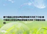 哪个瞬间让你觉得养的宠物离不开你了介绍(哪个瞬间让你觉得养的宠物离不开你了详细情况如何)
