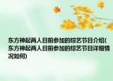 东方神起两人目前参加的综艺节目介绍(东方神起两人目前参加的综艺节目详细情况如何)