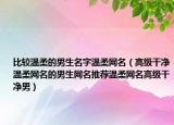 比较温柔的男生名字温柔网名（高级干净温柔网名的男生网名推荐温柔网名高级干净男）