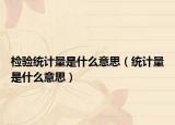 检验统计量是什么意思（统计量是什么意思）