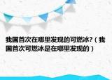 我国首次在哪里发现的可燃冰?（我国首次可燃冰是在哪里发现的）
