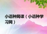 小语种网课（小语种学习网）