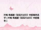 叶帆 电视剧《宝宝大过天》中的角色名字（叶帆 电视剧《宝宝大过天》中的角色）