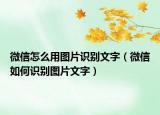 微信怎么用图片识别文字（微信如何识别图片文字）