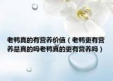 老鸭真的有营养价值（老鸭更有营养是真的吗老鸭真的更有营养吗）