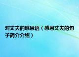对丈夫的感恩语（感恩丈夫的句子简介介绍）