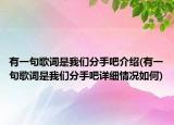 有一句歌词是我们分手吧介绍(有一句歌词是我们分手吧详细情况如何)