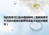 熟的青菜可以放冰箱保鲜吗（新鲜青菜可不可放冰箱保存新鲜青菜能不能放冰箱保存）