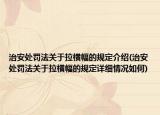 治安处罚法关于拉横幅的规定介绍(治安处罚法关于拉横幅的规定详细情况如何)