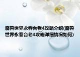 魔兽世界永春台老4攻略介绍(魔兽世界永春台老4攻略详细情况如何)