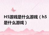 H5游戏是什么游戏（h5是什么游戏）