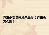 养生茶怎么喝效果最好（养生茶怎么喝）