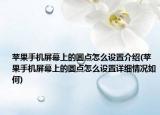苹果手机屏幕上的圆点怎么设置介绍(苹果手机屏幕上的圆点怎么设置详细情况如何)