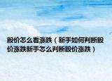 股价怎么看涨跌（新手如何判断股价涨跌新手怎么判断股价涨跌）