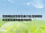 互联网如何互联互通介绍(互联网如何互联互通详细情况如何)