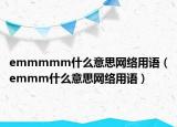emmmmm什么意思网络用语（emmm什么意思网络用语）