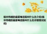 杨宗纬唱的最爱粤语版叫什么名介绍(杨宗纬唱的最爱粤语版叫什么名详细情况如何)