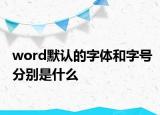 word默认的字体和字号分别是什么