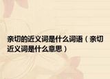 亲切的近义词是什么词语（亲切近义词是什么意思）