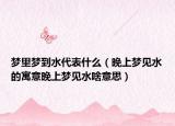 梦里梦到水代表什么（晚上梦见水的寓意晚上梦见水啥意思）