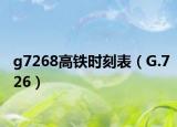 g7268高铁时刻表（G.726）