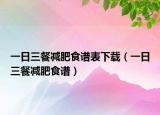 一日三餐减肥食谱表下载（一日三餐减肥食谱）