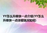 YY怎么升级快一点介绍(YY怎么升级快一点详细情况如何)