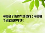 闽是哪个省的车牌号码（闽是哪个省的简称车牌）